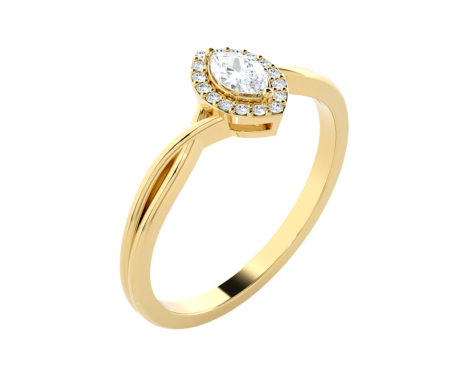 1/4 ctw Marquise Lab Grown Diamond Halo Engagement Ring