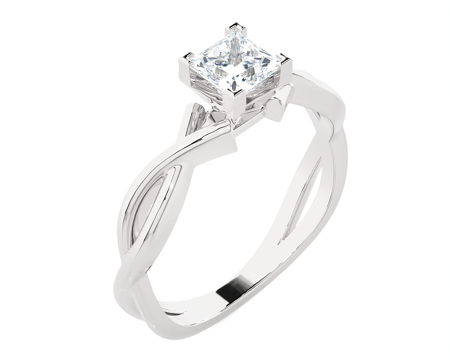 1/2 ctw Princess-Cut Lab Grown Diamond Solitaire Engagement Ring