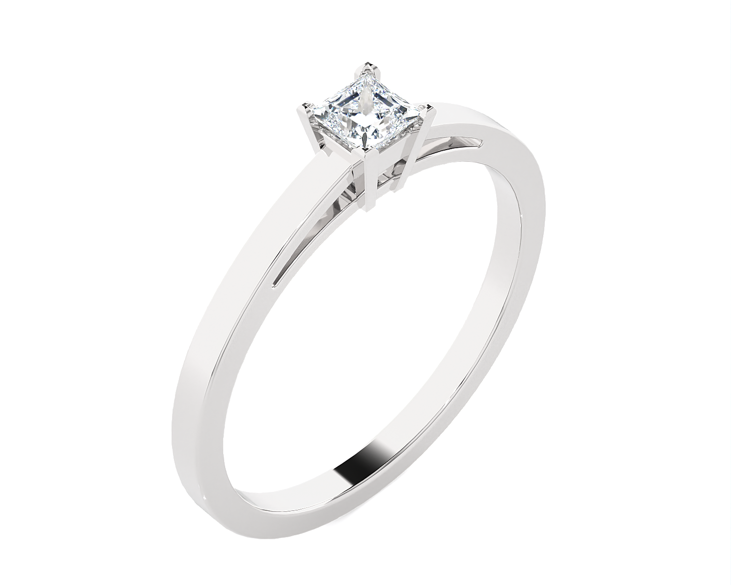 1/4 ctw Princess-Cut Lab Grown Diamond Solitaire Engagement Ring