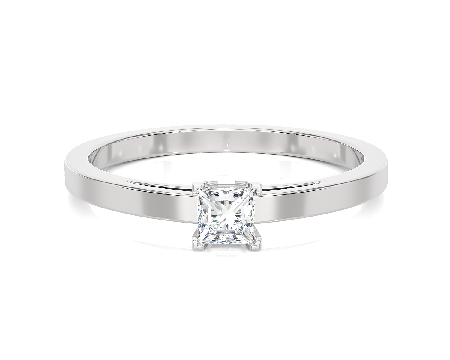 1/4 ctw Princess-Cut Lab Grown Diamond Solitaire Engagement Ring