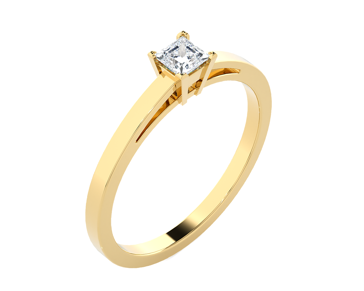 1/4 ctw Princess-Cut Lab Grown Diamond Solitaire Engagement Ring