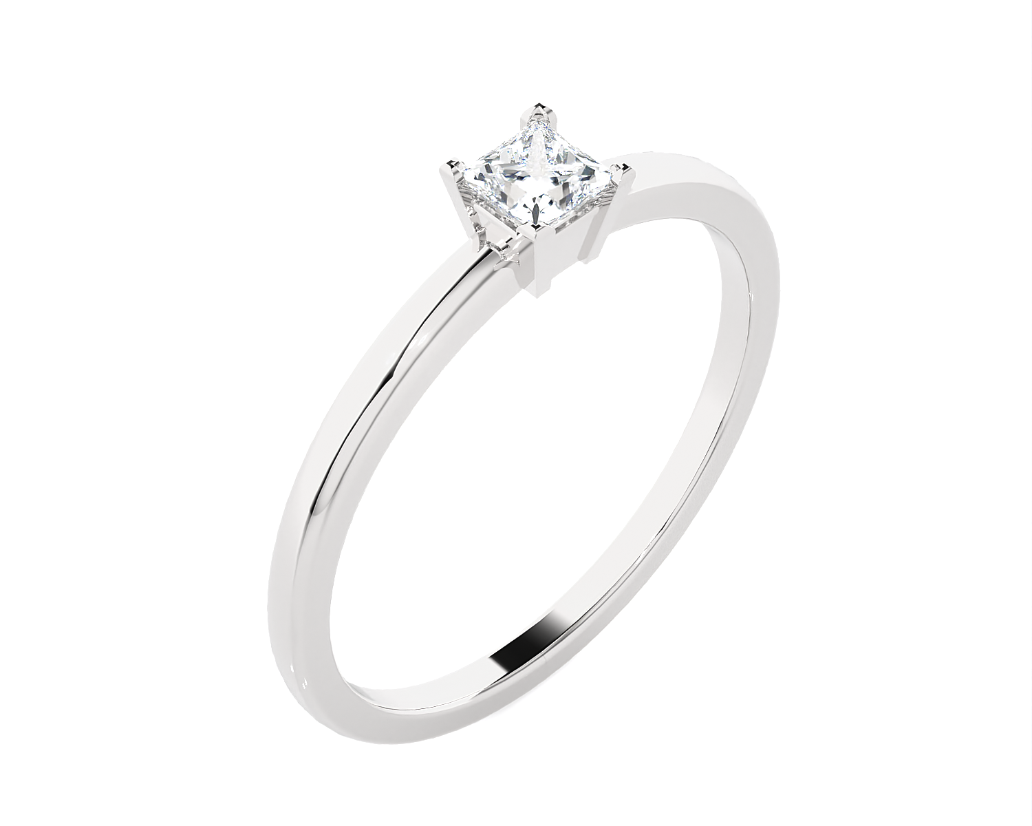 1/4 ctw Princess-Cut Lab Grown Diamond Solitaire Engagement Ring