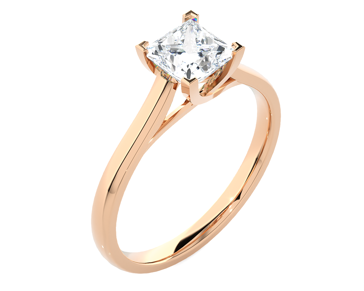 1 ctw Princess-Cut Lab Grown Diamond Solitaire Engagement Ring