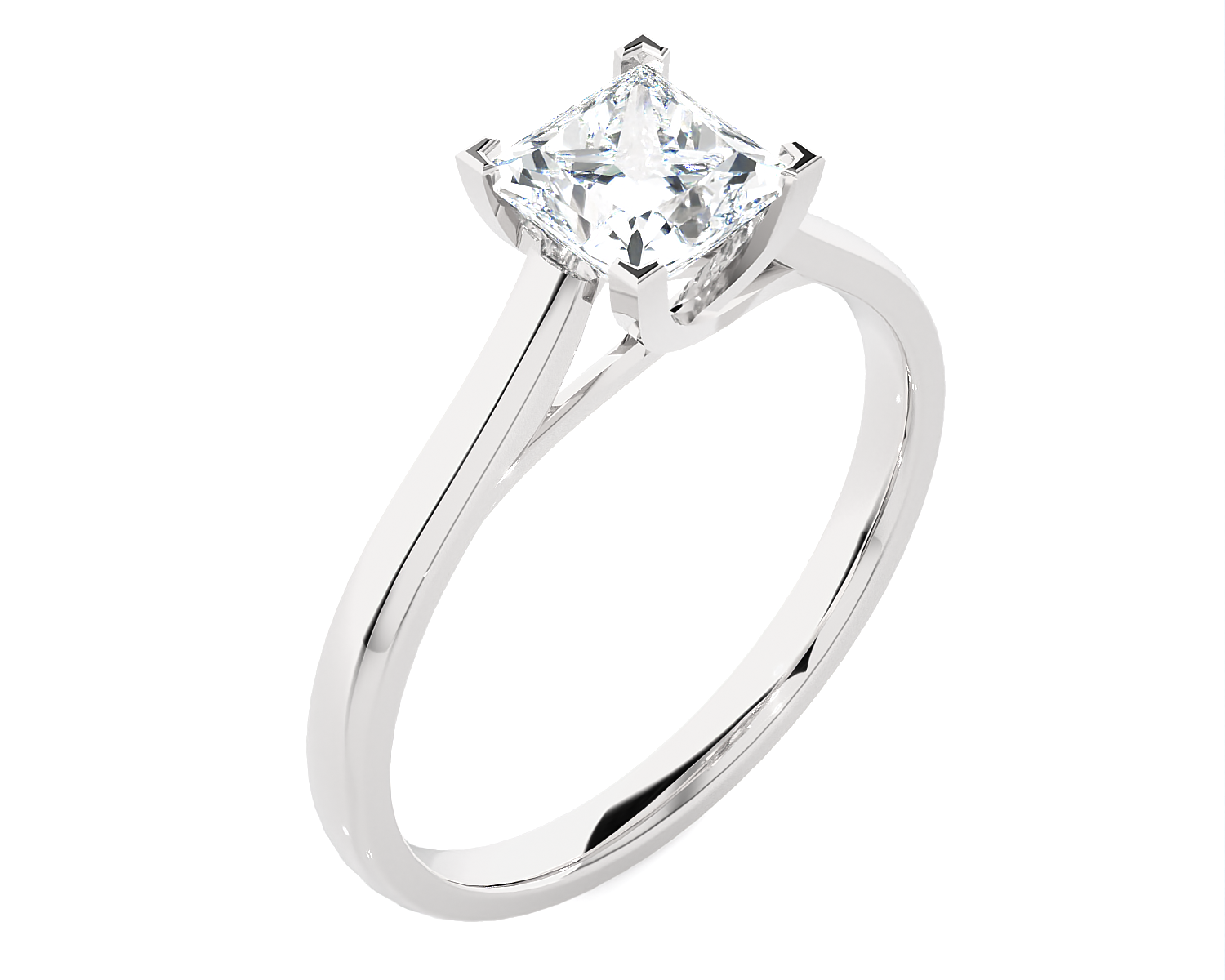 1 ctw Princess-Cut Lab Grown Diamond Solitaire Engagement Ring