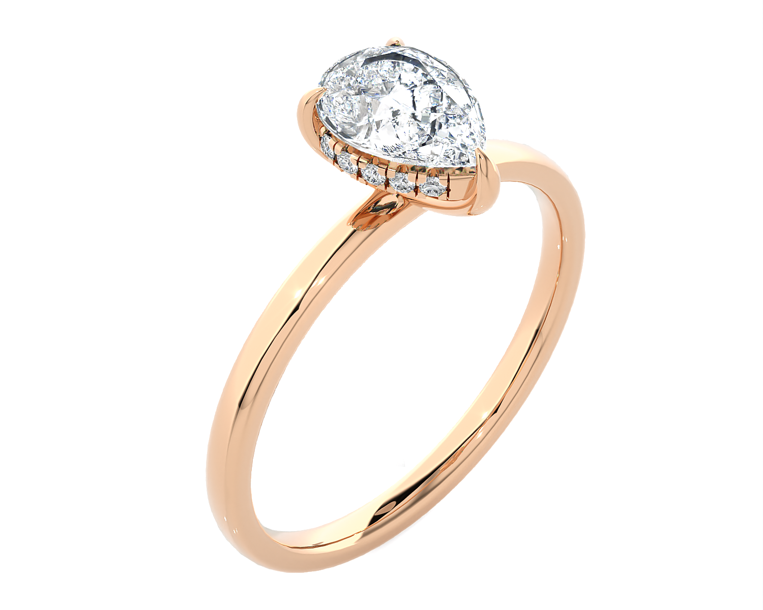 1 ctw Pear-Shaped Lab Grown Diamond Solitaire Engagement Ring