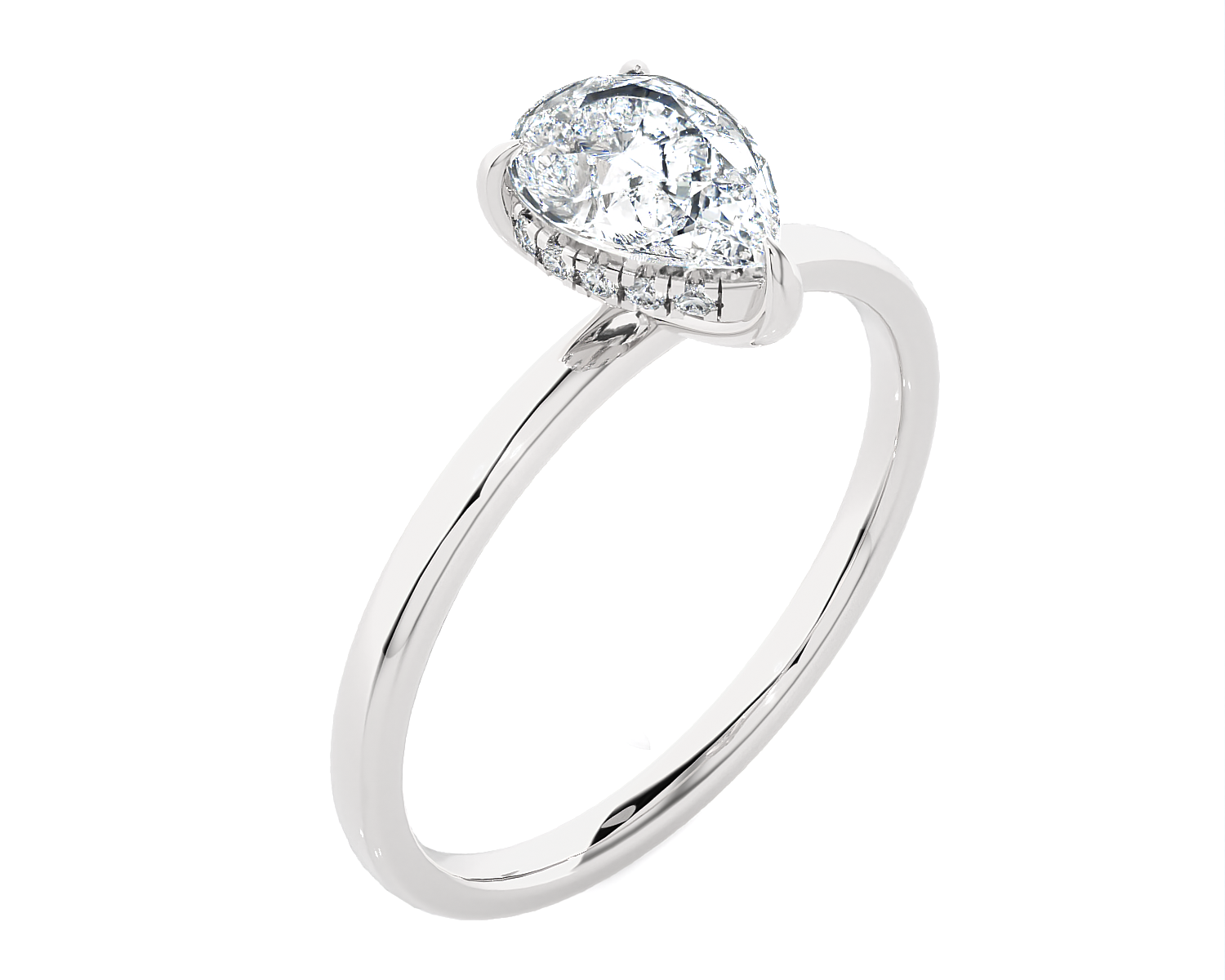 1 ctw Pear-Shaped Lab Grown Diamond Solitaire Engagement Ring