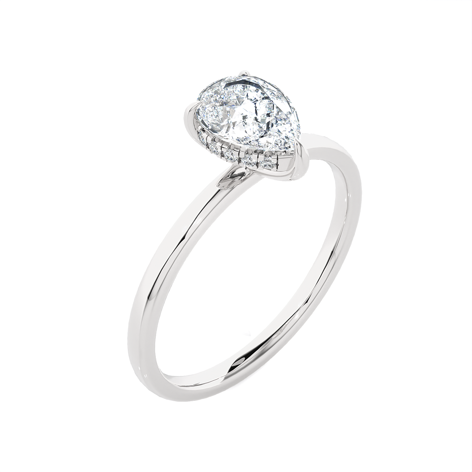 1 ctw Pear-Shaped Lab Grown Diamond Solitaire Engagement Ring