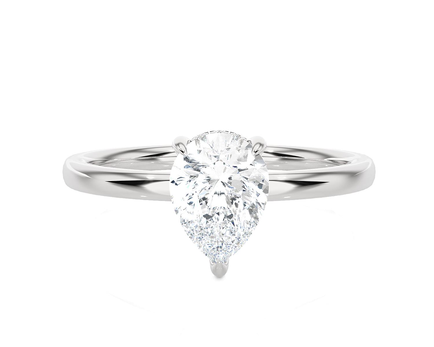 1 ctw Pear-Shaped Lab Grown Diamond Solitaire Engagement Ring