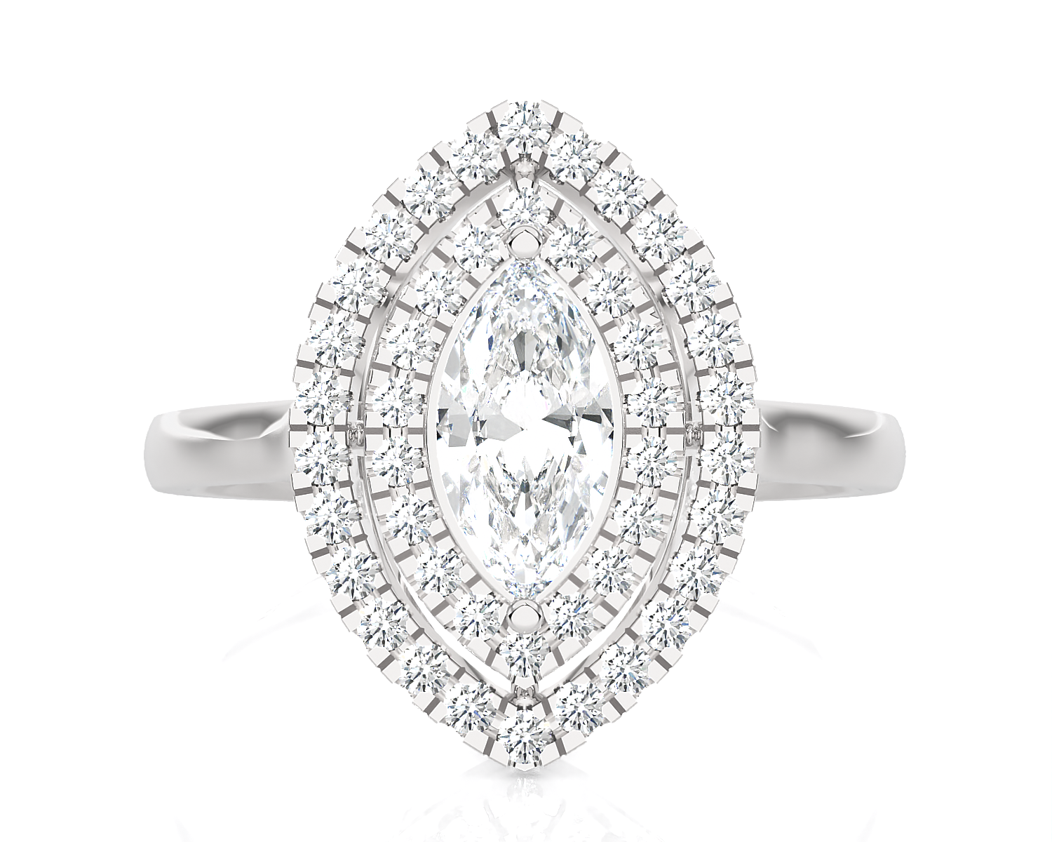 1 ctw Marquise Lab Grown Diamond Halo Engagement Ring