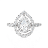 1 ctw Pear-Shaped Lab Grown Diamond Halo Engagement Ring