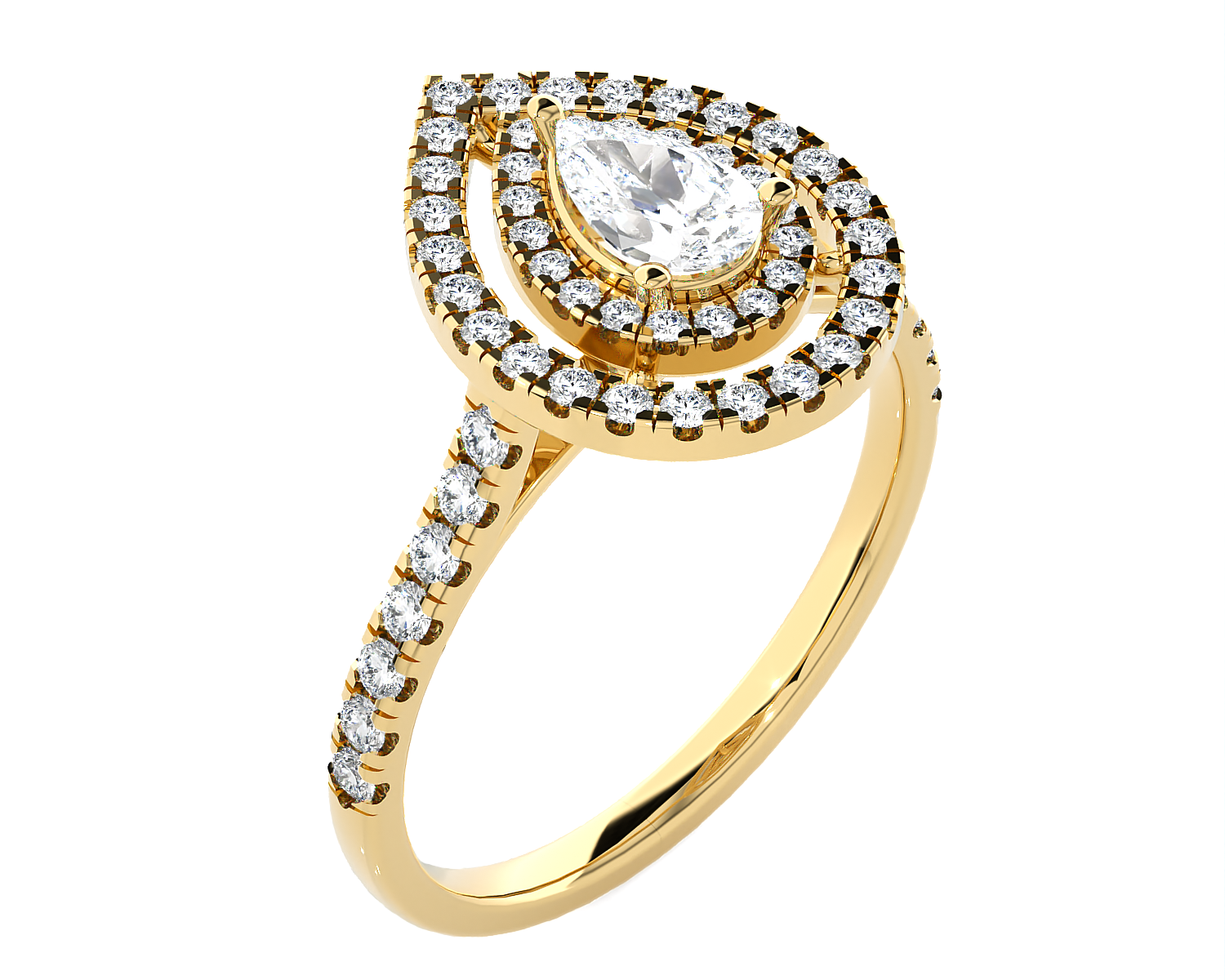 1 ctw Pear-Shaped Lab Grown Diamond Halo Engagement Ring