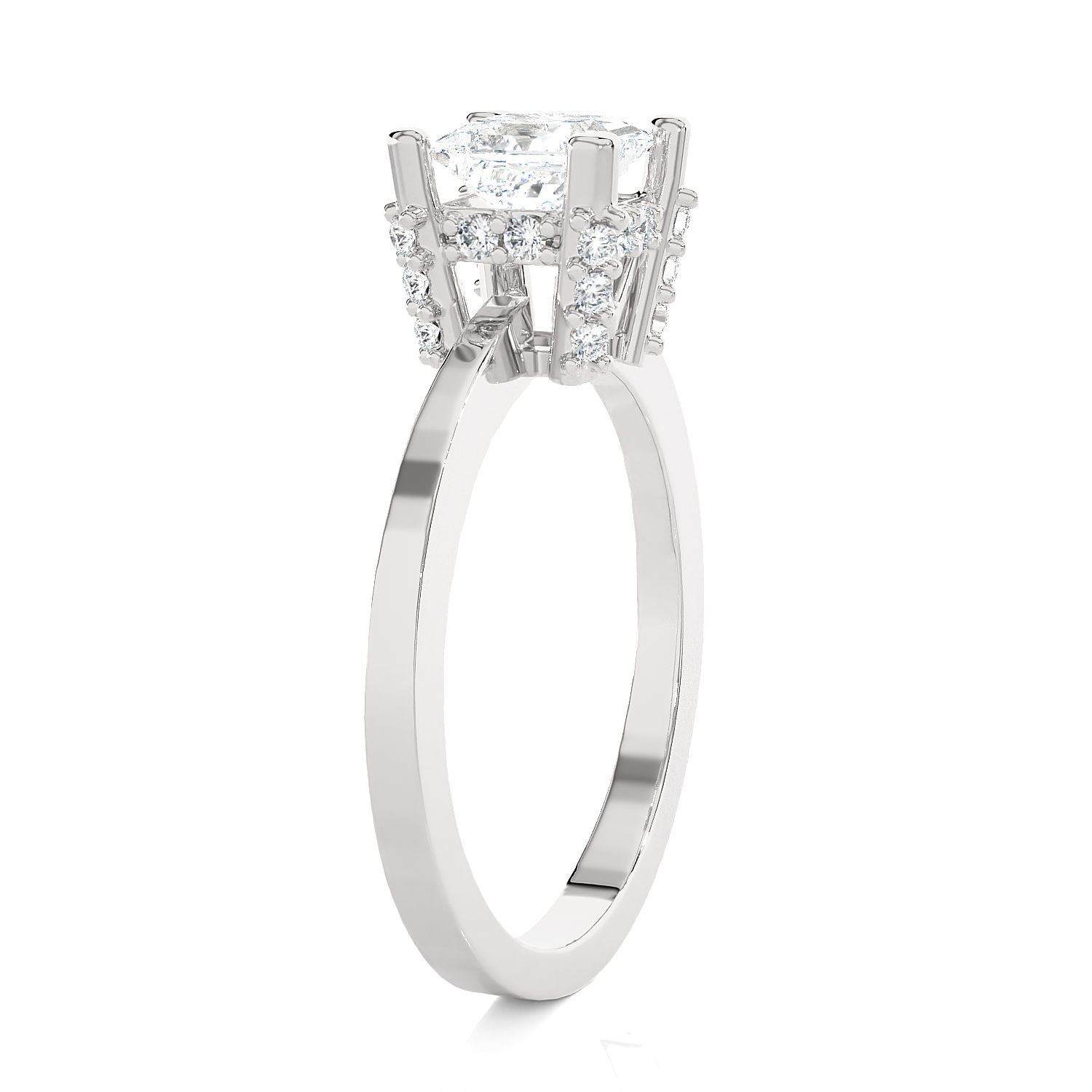 1 ctw Princess Lab Grown Diamond Solitaire Engagement Ring
