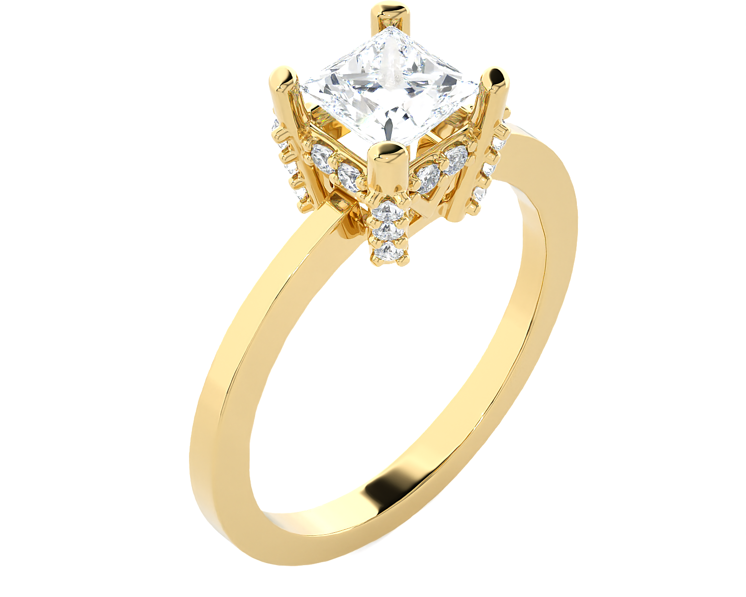 1 ctw Princess Lab Grown Diamond Solitaire Engagement Ring