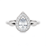 7/8 ctw Pear-Shaped Lab Grown Diamond Halo Engagement Ring