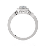 7/8 ctw Pear-Shaped Lab Grown Diamond Halo Engagement Ring