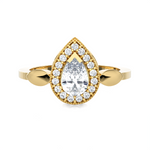 7/8 ctw Pear-Shaped Lab Grown Diamond Halo Engagement Ring
