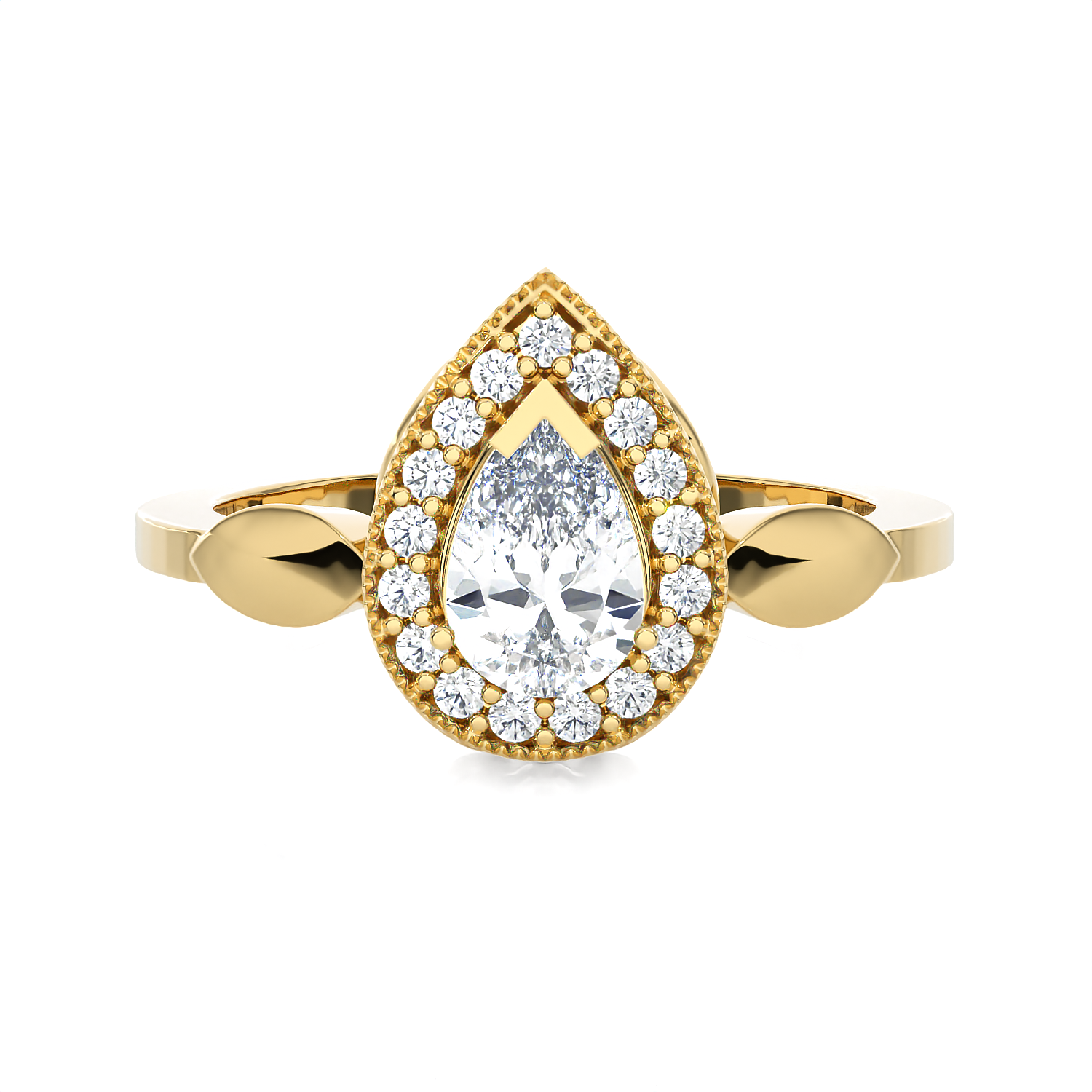 7/8 ctw Pear-Shaped Lab Grown Diamond Halo Engagement Ring