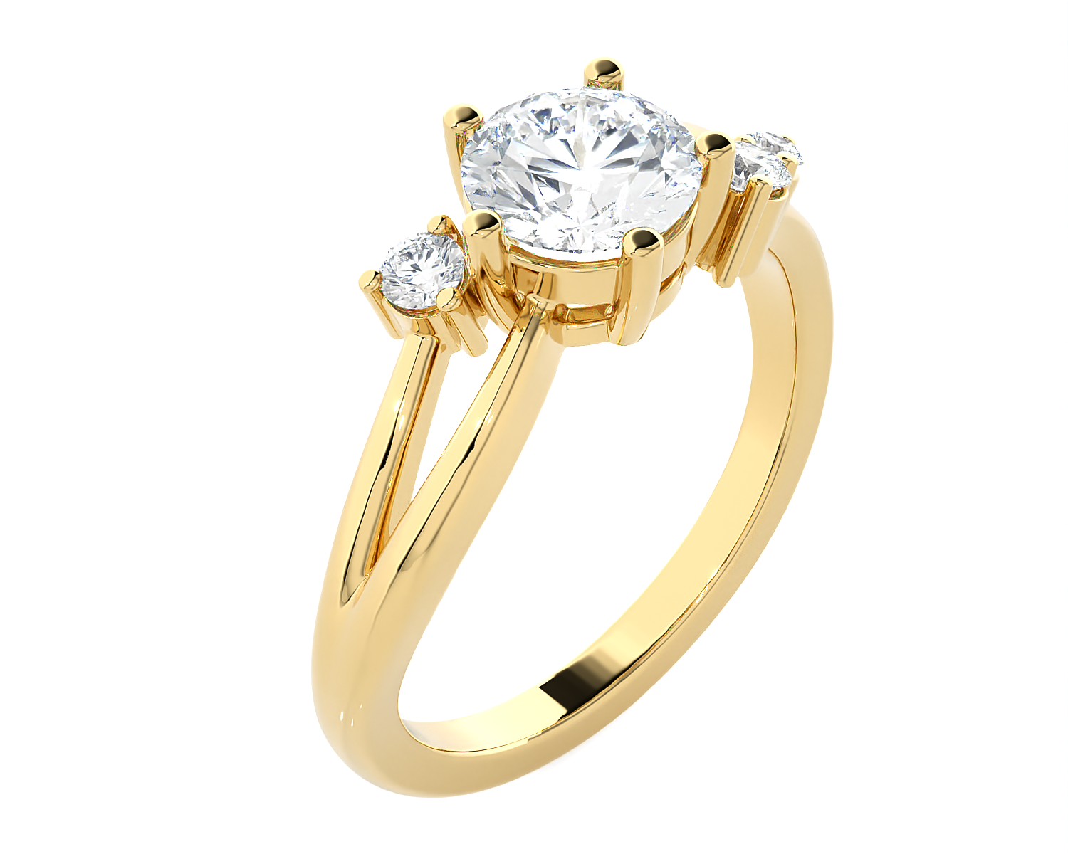 1 ctw Round Three Stone Lab Grown Diamond Ring