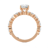 2 1/5 ctw Round Lab Grown Diamond Side Stone Engagement Ring