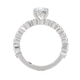 2 1/5 ctw Round Lab Grown Diamond Side Stone Engagement Ring