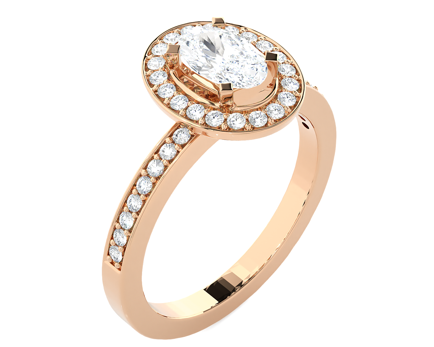 1 ctw Round Lab Grown Diamond Halo Engagement Ring