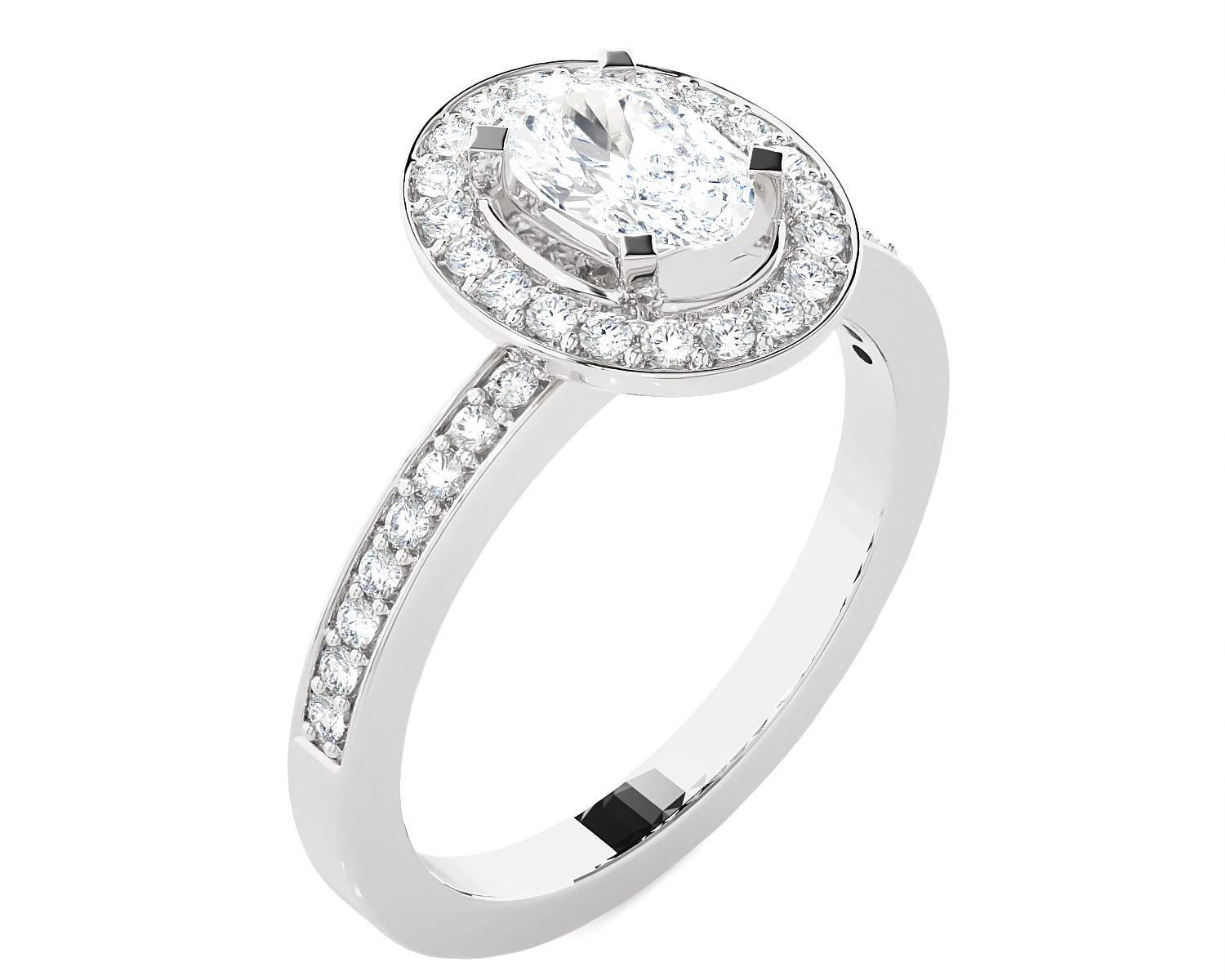 1 ctw Round Lab Grown Diamond Halo Engagement Ring