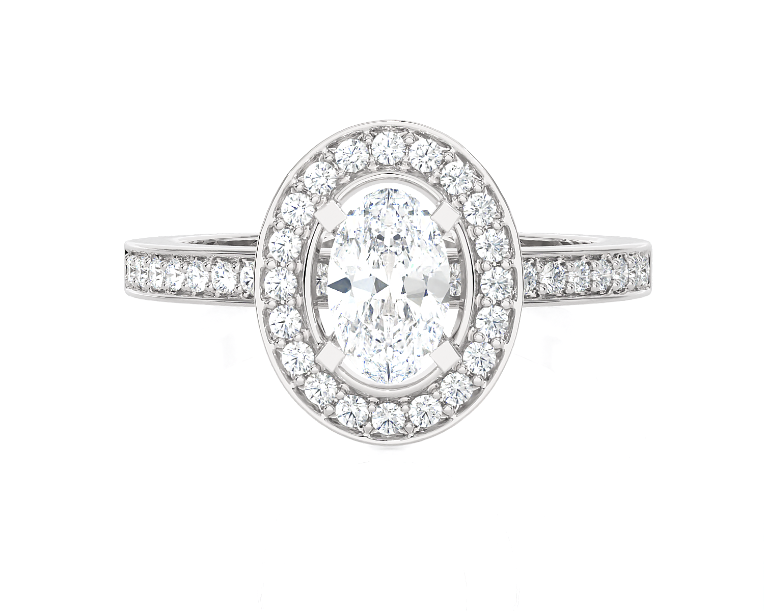 1 ctw Round Lab Grown Diamond Halo Engagement Ring