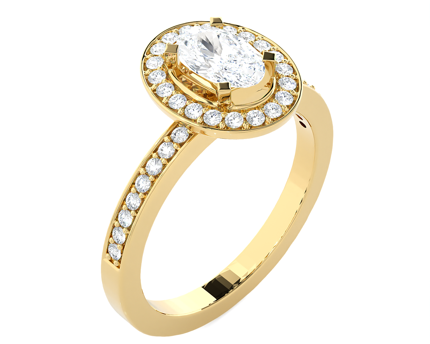 1 ctw Round Lab Grown Diamond Halo Engagement Ring