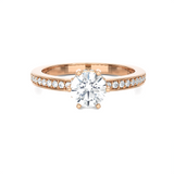 1 ctw Round Lab Grown Diamond Side Stone Engagement Ring