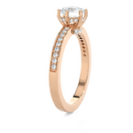 1 ctw Round Lab Grown Diamond Side Stone Engagement Ring