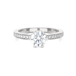 1 ctw Round Lab Grown Diamond Side Stone Engagement Ring