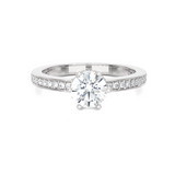 1 ctw Round Lab Grown Diamond Side Stone Engagement Ring