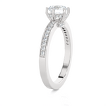 1 ctw Round Lab Grown Diamond Side Stone Engagement Ring