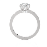 1 ctw Round Lab Grown Diamond Side Stone Engagement Ring