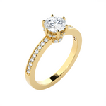 1 ctw Round Lab Grown Diamond Side Stone Engagement Ring
