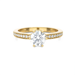 1 ctw Round Lab Grown Diamond Side Stone Engagement Ring