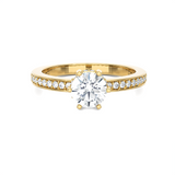 1 ctw Round Lab Grown Diamond Side Stone Engagement Ring