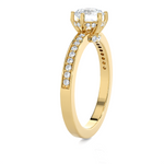 1 ctw Round Lab Grown Diamond Side Stone Engagement Ring