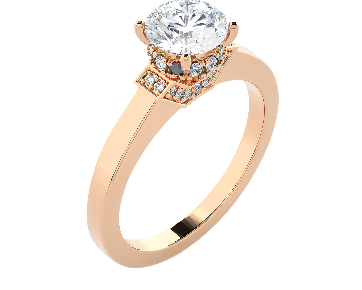 1 ctw Round Lab Grown Diamond Halo Engagement Ring