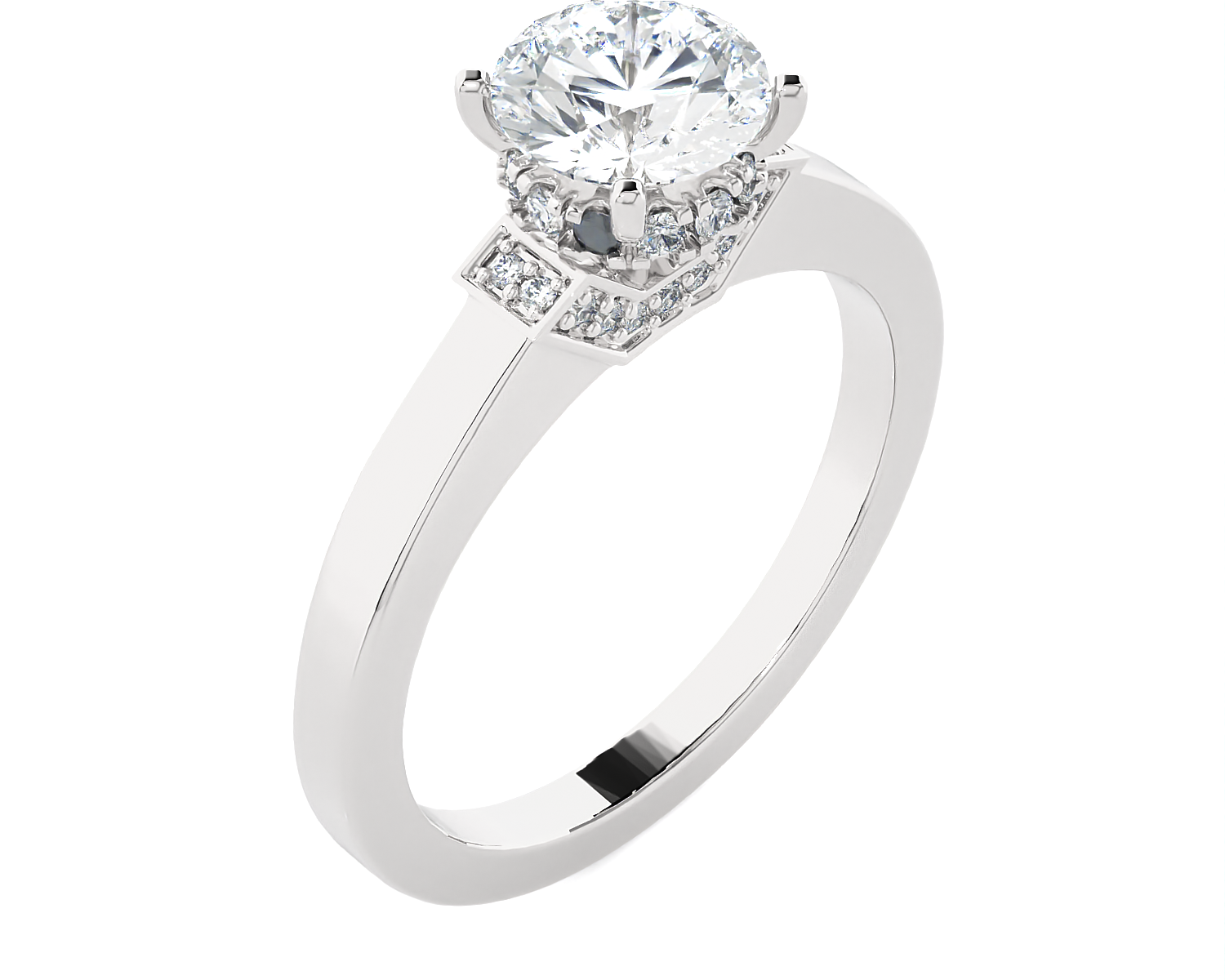 1 ctw Round Lab Grown Diamond Halo Engagement Ring
