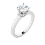 1 ctw Round Lab Grown Diamond Halo Engagement Ring