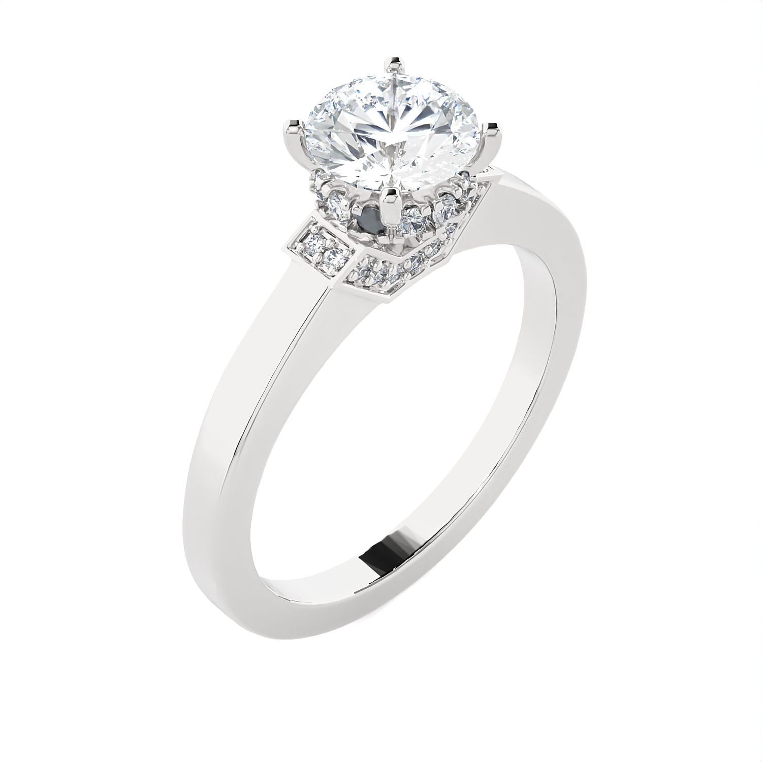 1 ctw Round Lab Grown Diamond Halo Engagement Ring