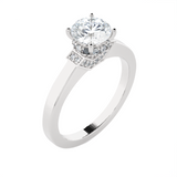 1 ctw Round Lab Grown Diamond Halo Engagement Ring