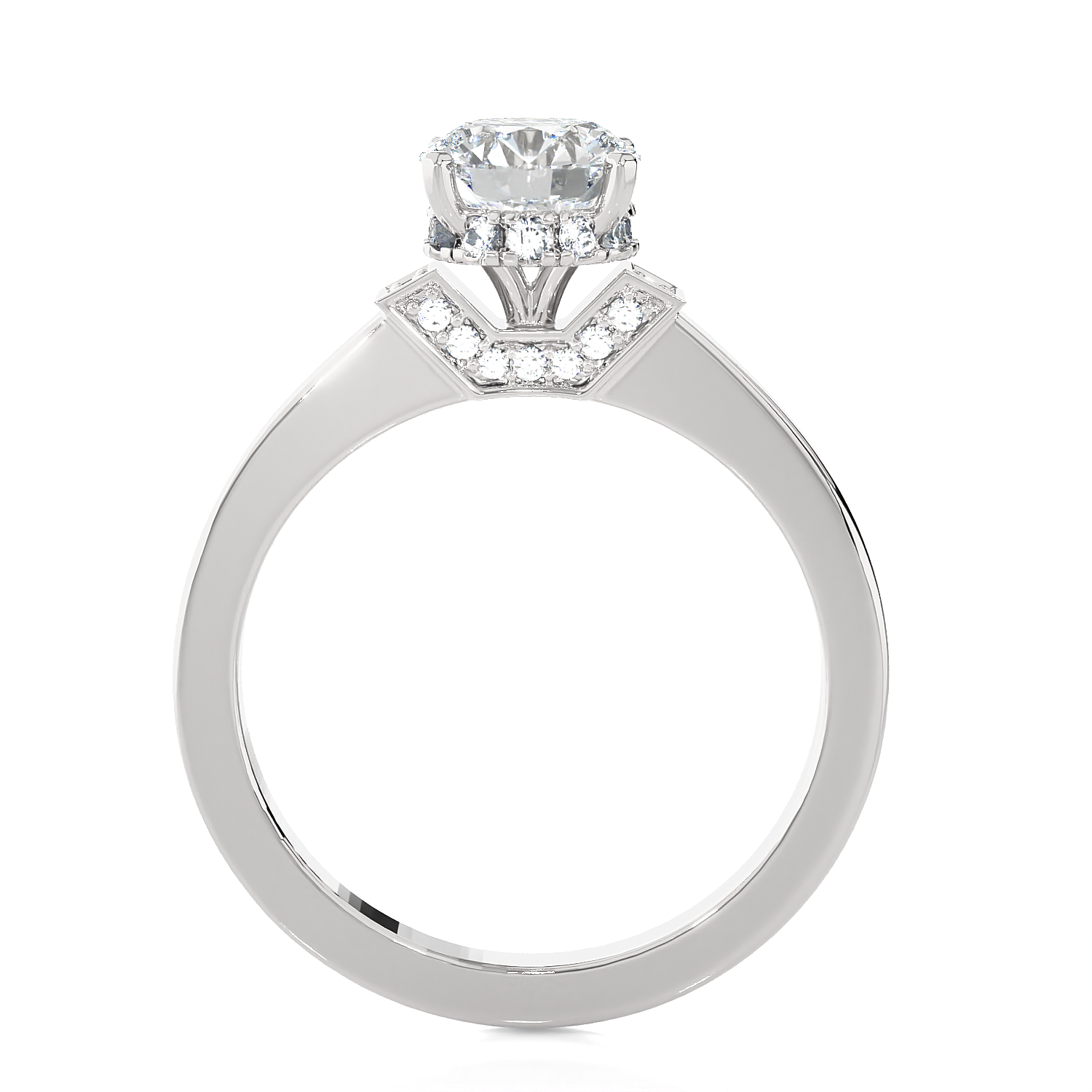 1 ctw Round Lab Grown Diamond Halo Engagement Ring