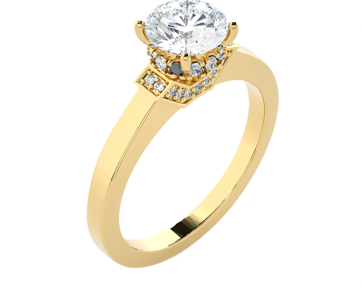 1 ctw Round Lab Grown Diamond Halo Engagement Ring