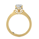 1 ctw Round Lab Grown Diamond Halo Engagement Ring