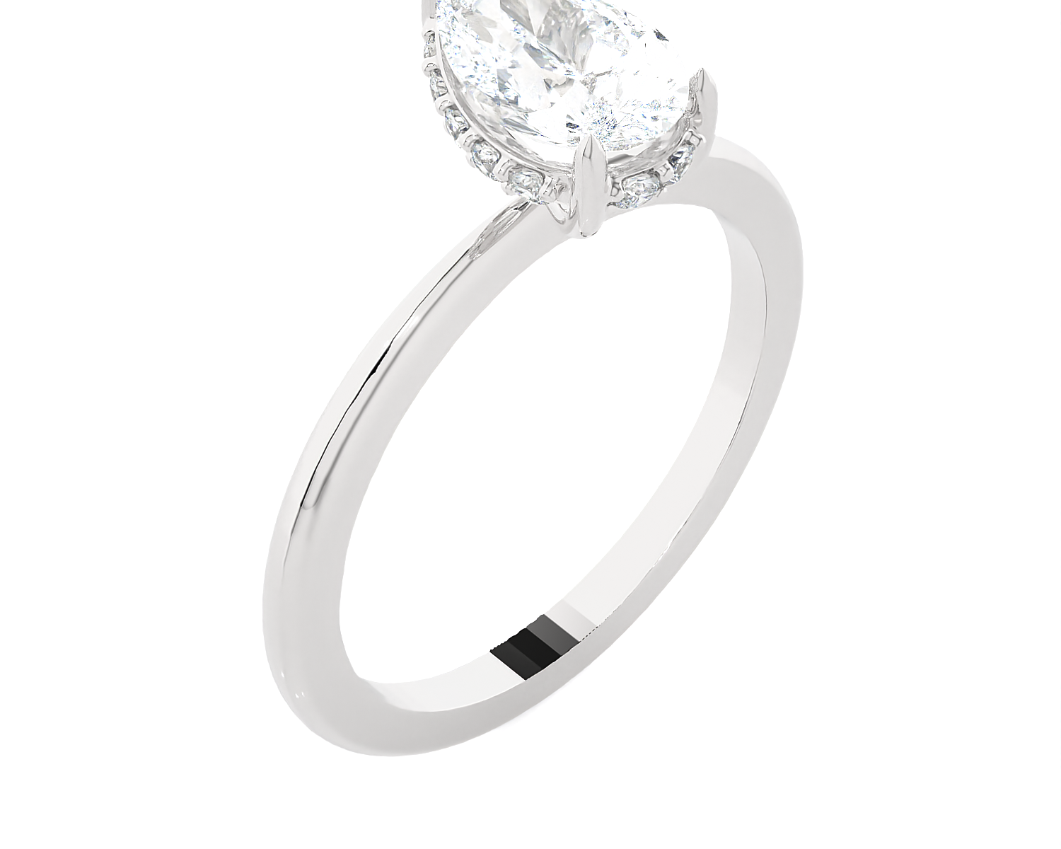 1 1/4 ctw Pear-Shaped Lab Grown Diamond Solitaire Engagement Ring