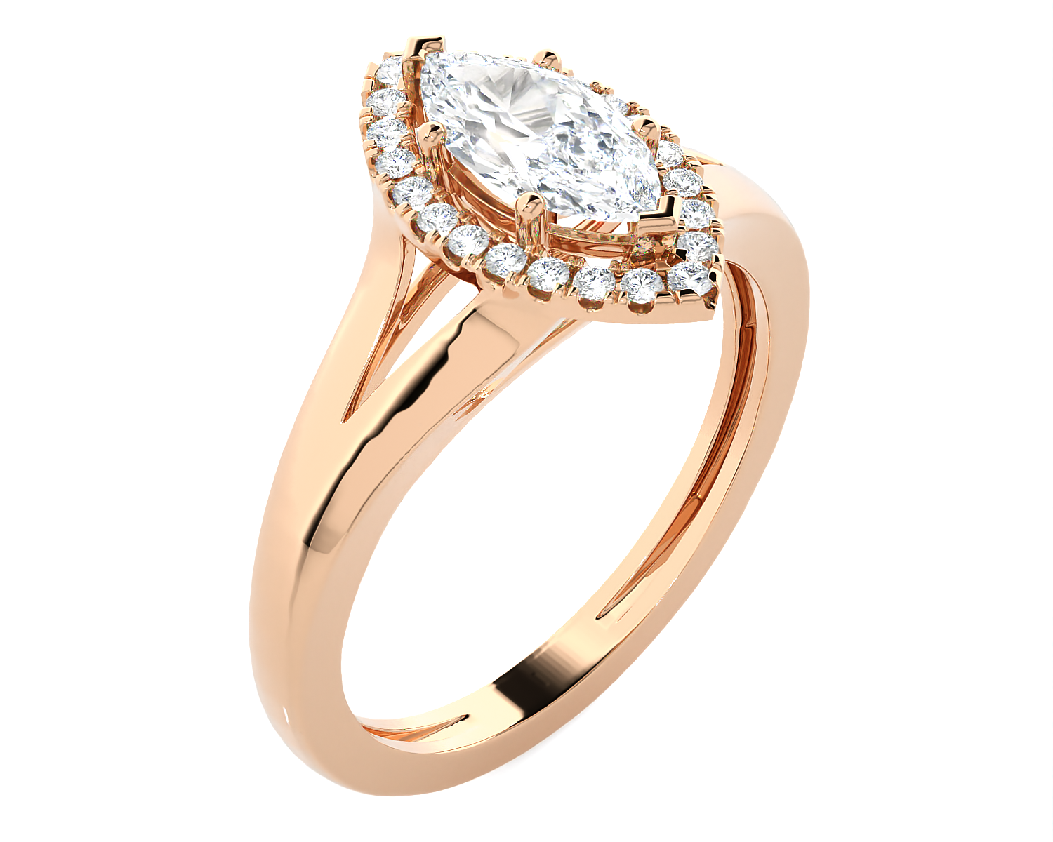 7/8 ctw Marquise Lab Grown Diamond Halo Engagement Ring