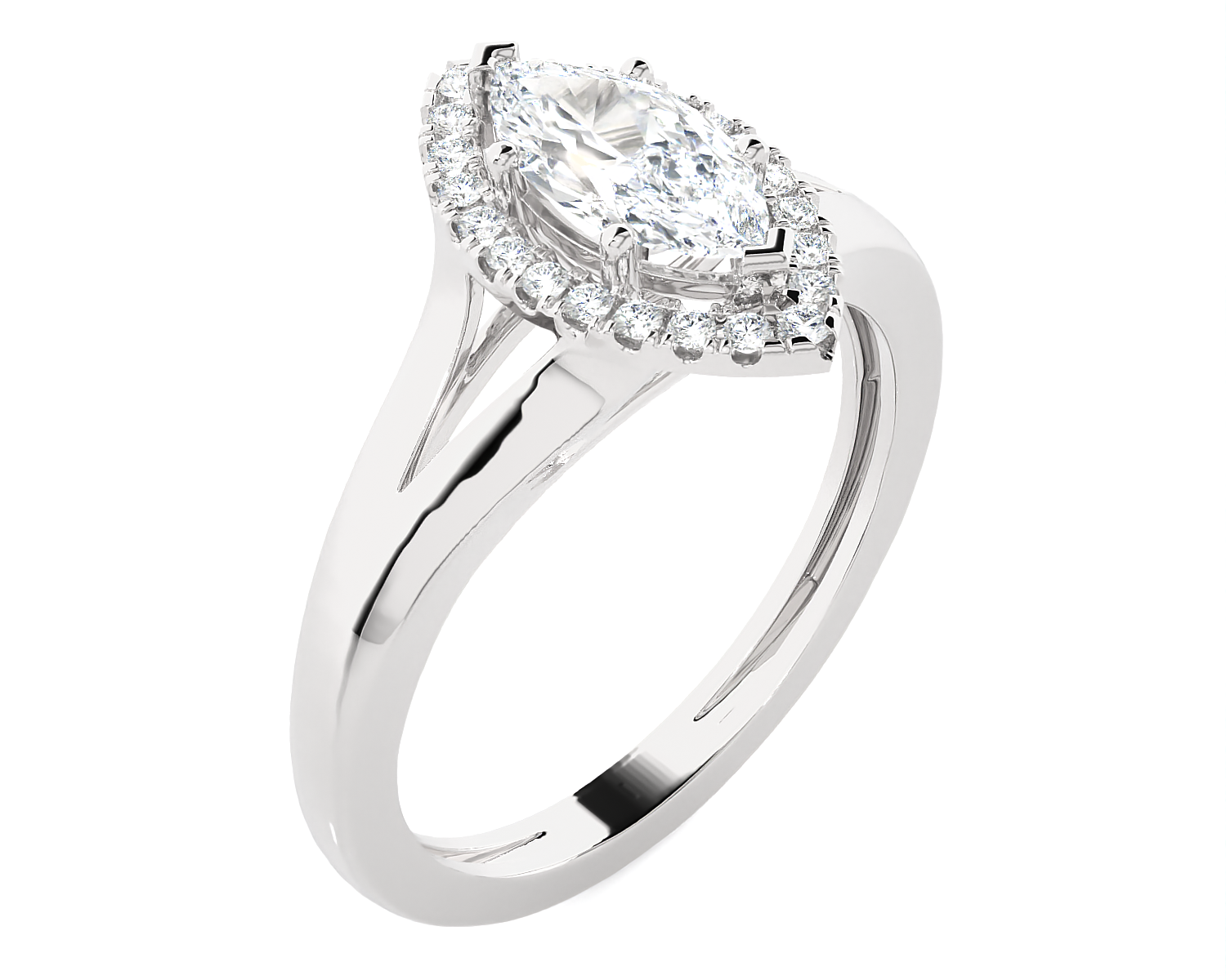 7/8 ctw Marquise Lab Grown Diamond Halo Engagement Ring