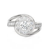 1 ctw Round Lab Grown Diamond Halo Engagement Ring